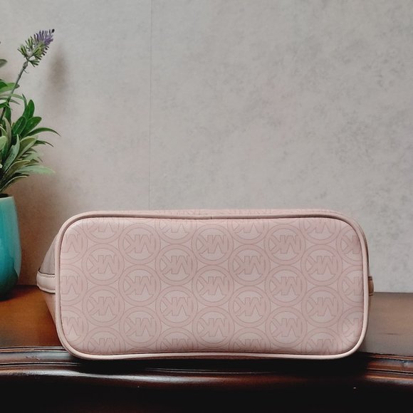 NWT MICHAEL KORS JODIE SMALL LOGO JACQUARD TOTE (POWDER BLUSH) - Picture 8 of 13